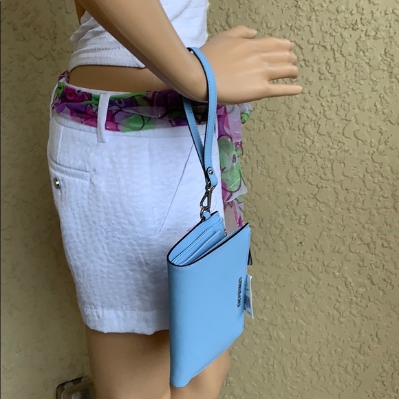 MICHAEL KORS LG DOUBLE ZIP WRISTLET Vista Blue - Picture 15 of 16